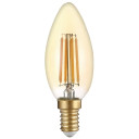 LED lemputė E14 C35 4W, auksinė, šilta balta šviesa