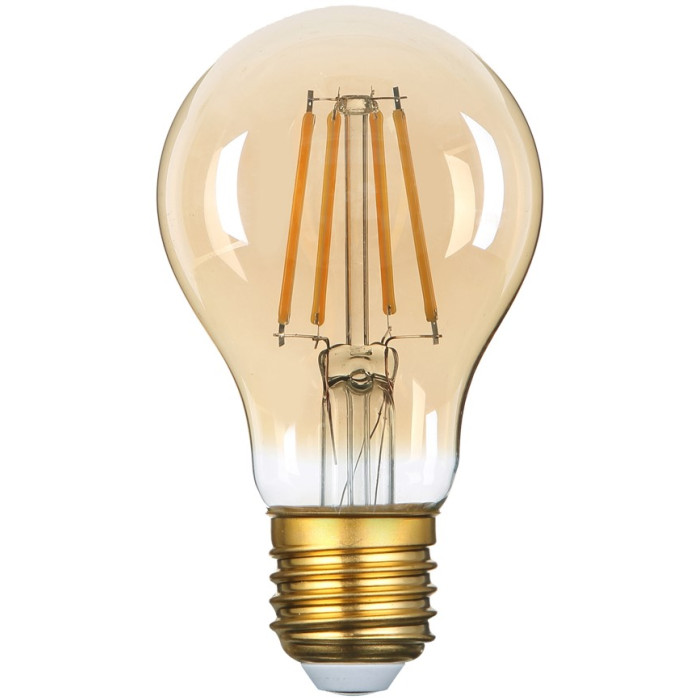 LED lemputė E27 A60 8W, dimeriuojama, auksinė, šilta balta šviesa