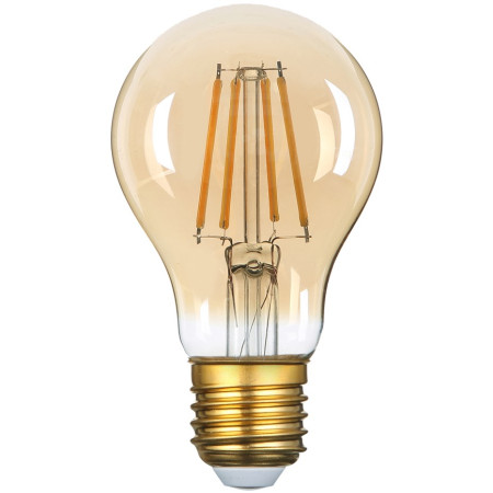 LED lemputė E27 A60 8W, dimeriuojama, auksinė, šilta balta šviesa