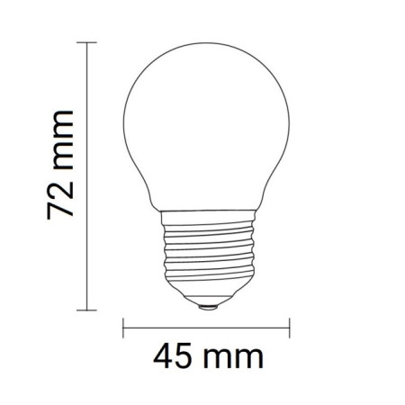 LED lemputė E27 G45 4W, dimeriuojama, skaidri, šilta balta šviesa