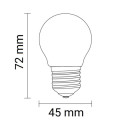 LED lemputė E27 G45 4W, dimeriuojama, skaidri, šilta balta šviesa