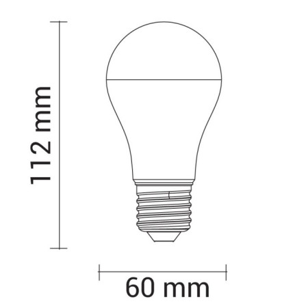 LED lemputė E27 A60 12W, 5 metai garantija, šalta balta šviesa