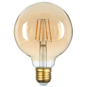 LED lemputė E27 G95 4W, auksinė, šilta balta šviesa