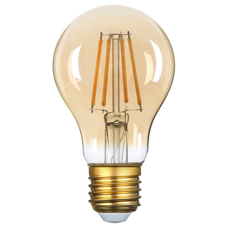 LED lemputė E27 A60 8W, auksinė, šilta balta šviesa