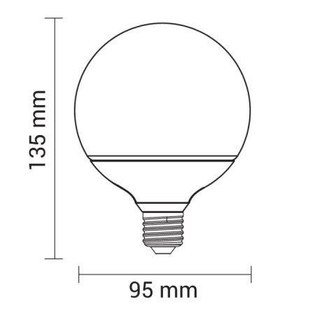 LED lemputė E27 G95 12W, neutrali balta šviesa