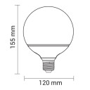 LED lemputė E27 G120 15W, neutrali balta šviesa