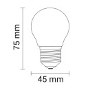 LED lemputė E27 G45 2W, siūleliai, šalta balta šviesa