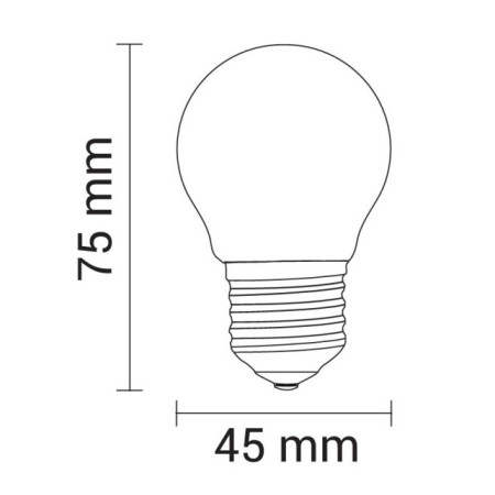 LED lemputė E27 G45 2W, siūleliai, neutrali balta šviesa