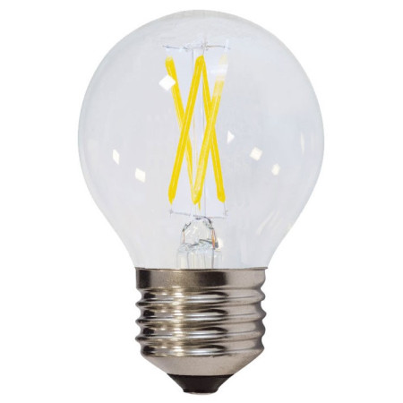 LED lemputė E27 G45 4W, skaidri, šilta balta šviesa