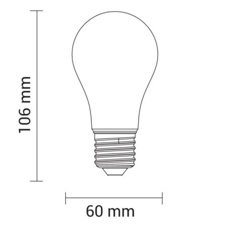 LED lemputė E27 A60 6.5W, šalta balta šviesa