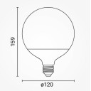 LED lemputė E27 G120 18W, neutrali balta šviesa