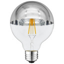 LED lemputė E27 G95 7W, pusiau sidabrinė, šilta balta šviesa