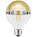 LED lemputė E27 G95 4W, pusiau auksinė, šilta balta šviesa