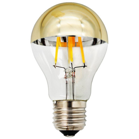 LED lemputė E27 A60 7W, pusiau auksinė, šilta balta šviesa