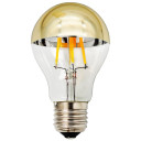 LED lemputė E27 A60 7W, pusiau auksinė, šilta balta šviesa