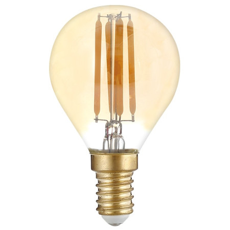 LED lemputė E14 G45 4W, dimeriuojama, auksinė, šilta balta šviesa