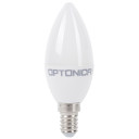 LED lemputė E14 C37 8W, šalta balta šviesa