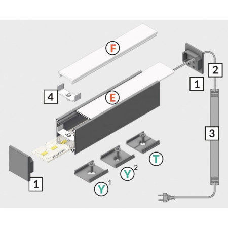 LED profilis LINEA 20 WHITE