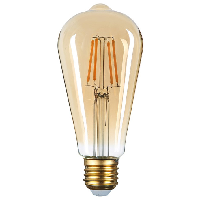 LED žvakė ST64 8W, auksinė, dimeriuojama, šilta balta šviesa