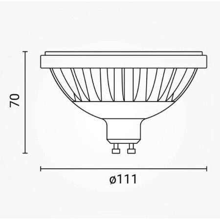 LED lemputė AR111 GU10 9W, neutrali balta šviesa
