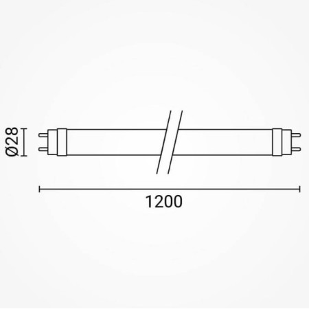 LED lempa T8 18W, Pro, šalta balta šviesa