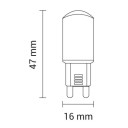 LED lemputė G9 3W, šilta balta šviesa