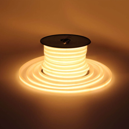 LED juosta, 6W/m, 500Lm/m, 48V, pieno spalvos dangtelis, šilta balta šviesa