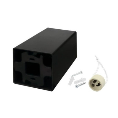 LED taškinis šviestuvas, 10W, kvadratinis, plastikinis, juodas