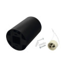 LED taškinis šviestuvas, apvalus, plastikinis, juodas