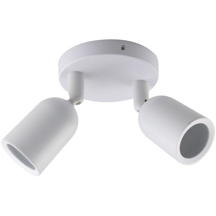 LED taškinis šviestuvas, plastikinis, 2xGU10, baltas
