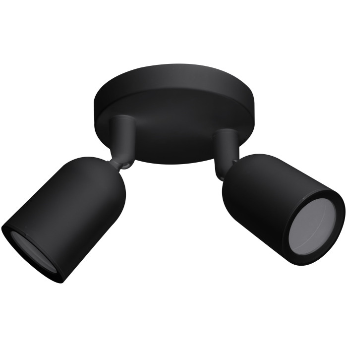 LED taškinis šviestuvas, plastikinis, 2xGU10, juodas