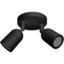 LED taškinis šviestuvas, plastikinis, 2xGU10, juodas